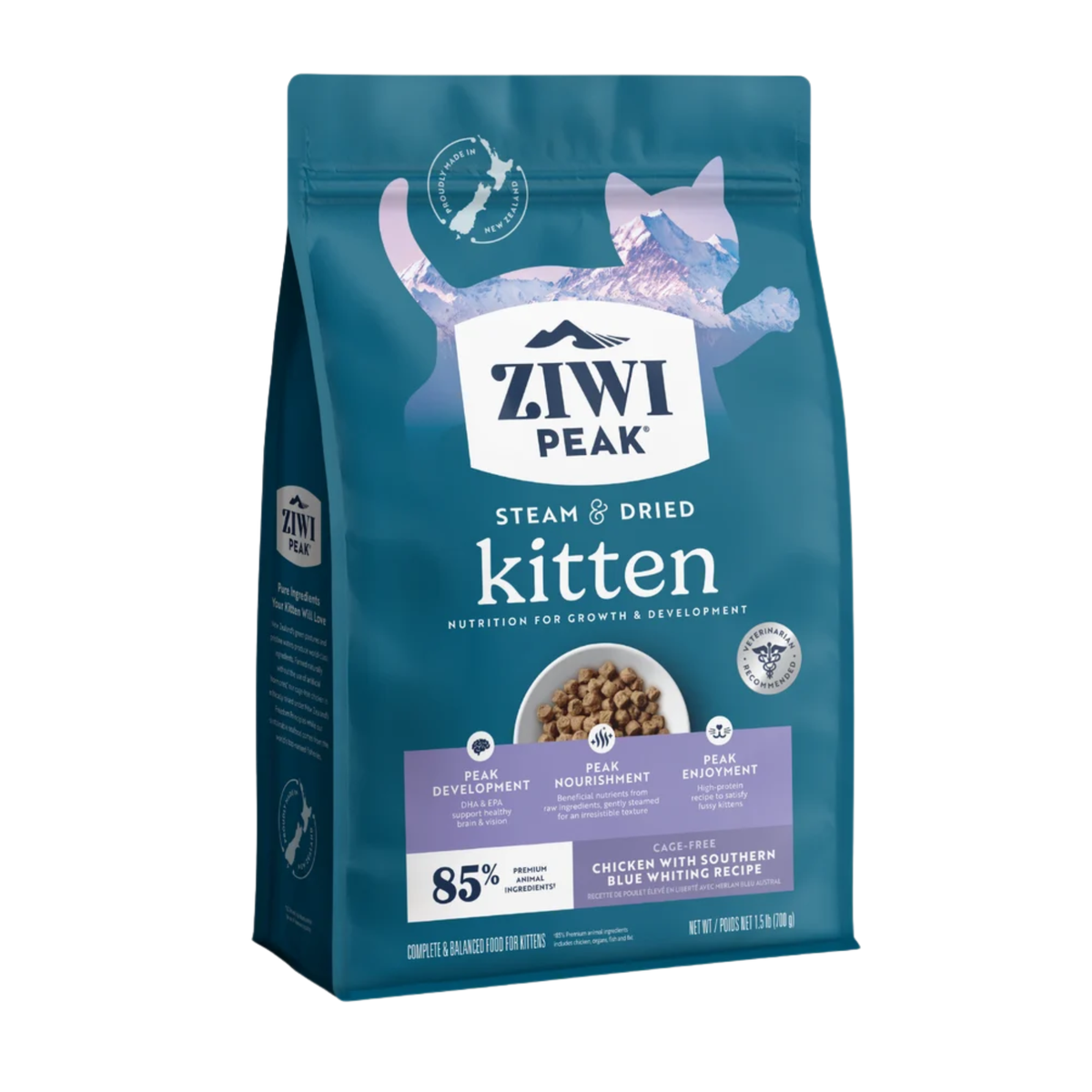 Ziwi Peak Steam & Dried Chicken with Southern Blue Whiting Kitten Food 700g