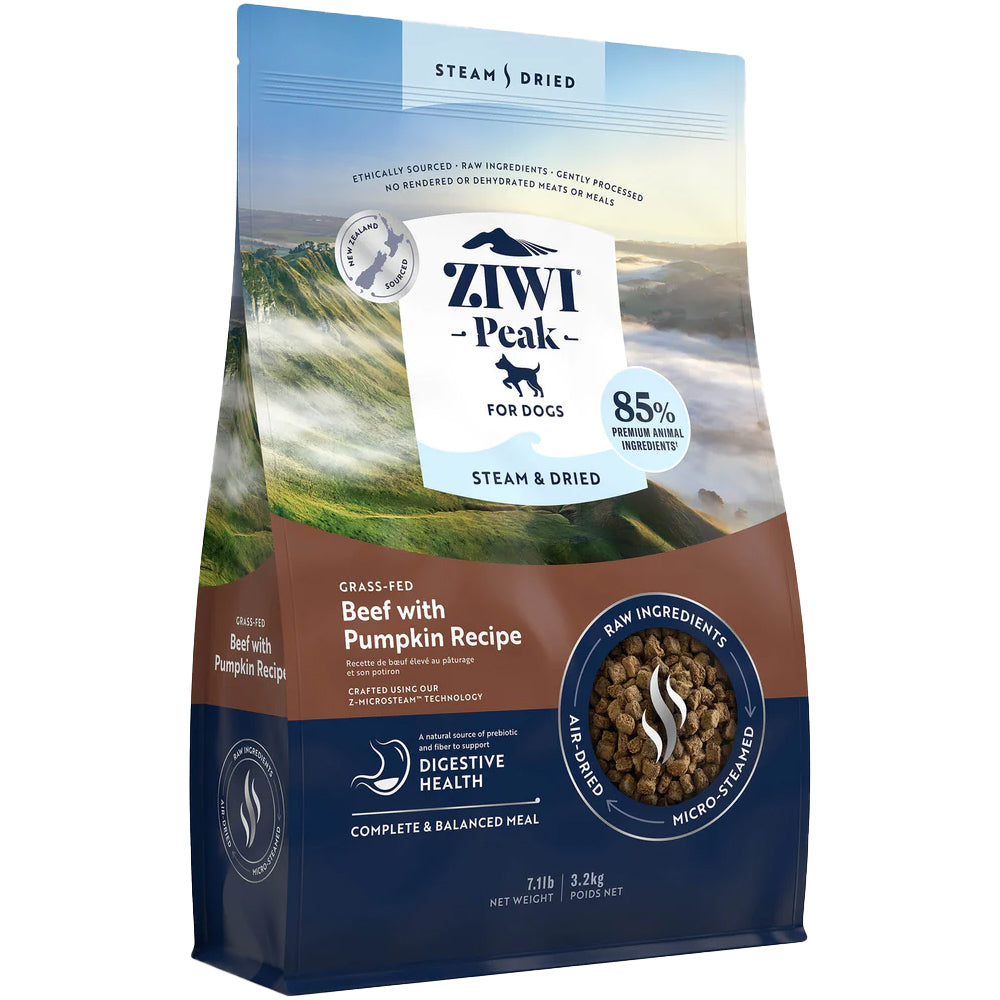 Ziwi Peak Steam & Dried Grass-Fed Beef with Pumpkin Dry Dog Food