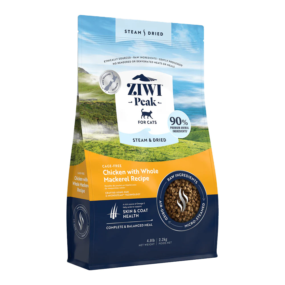 Ziwi Peak Steam &amp; Dried Chicken with Whole Mackerel Dry Cat Food