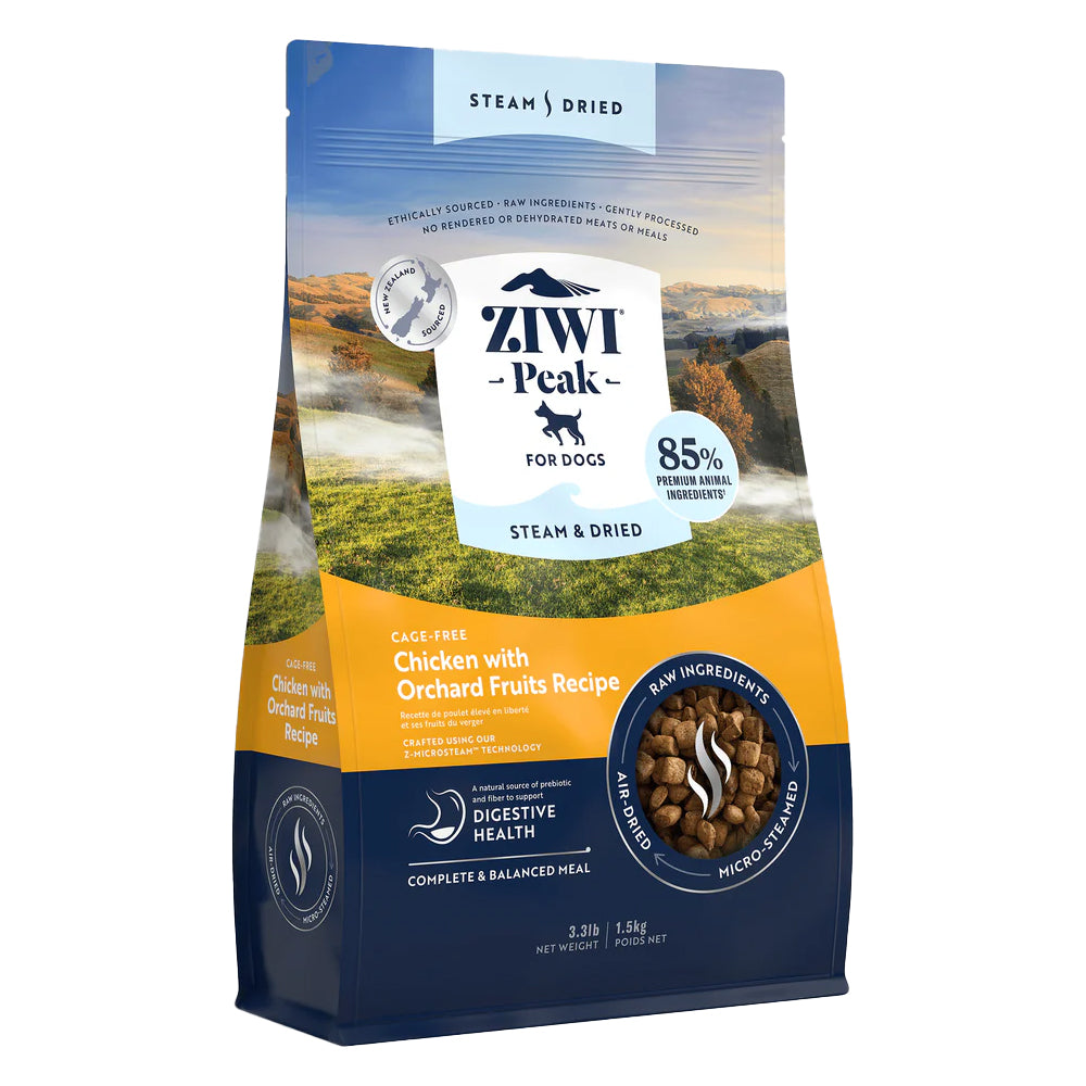 Ziwi Peak Steam & Dried Cage-Free Chicken with Orchard Fruits Dry Dog Food