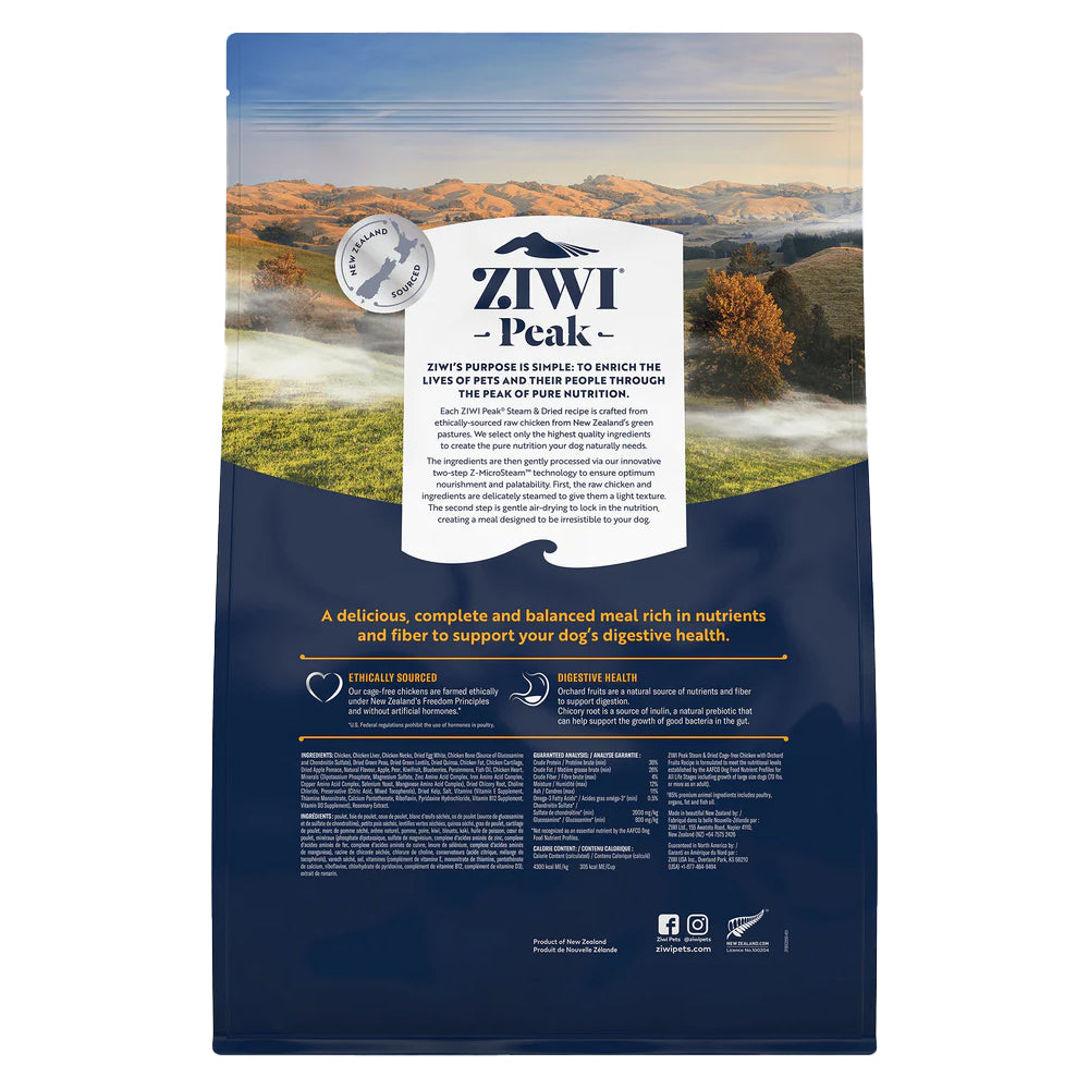 Ziwi Peak Steam & Dried Cage-Free Chicken with Orchard Fruits Dry Dog Food