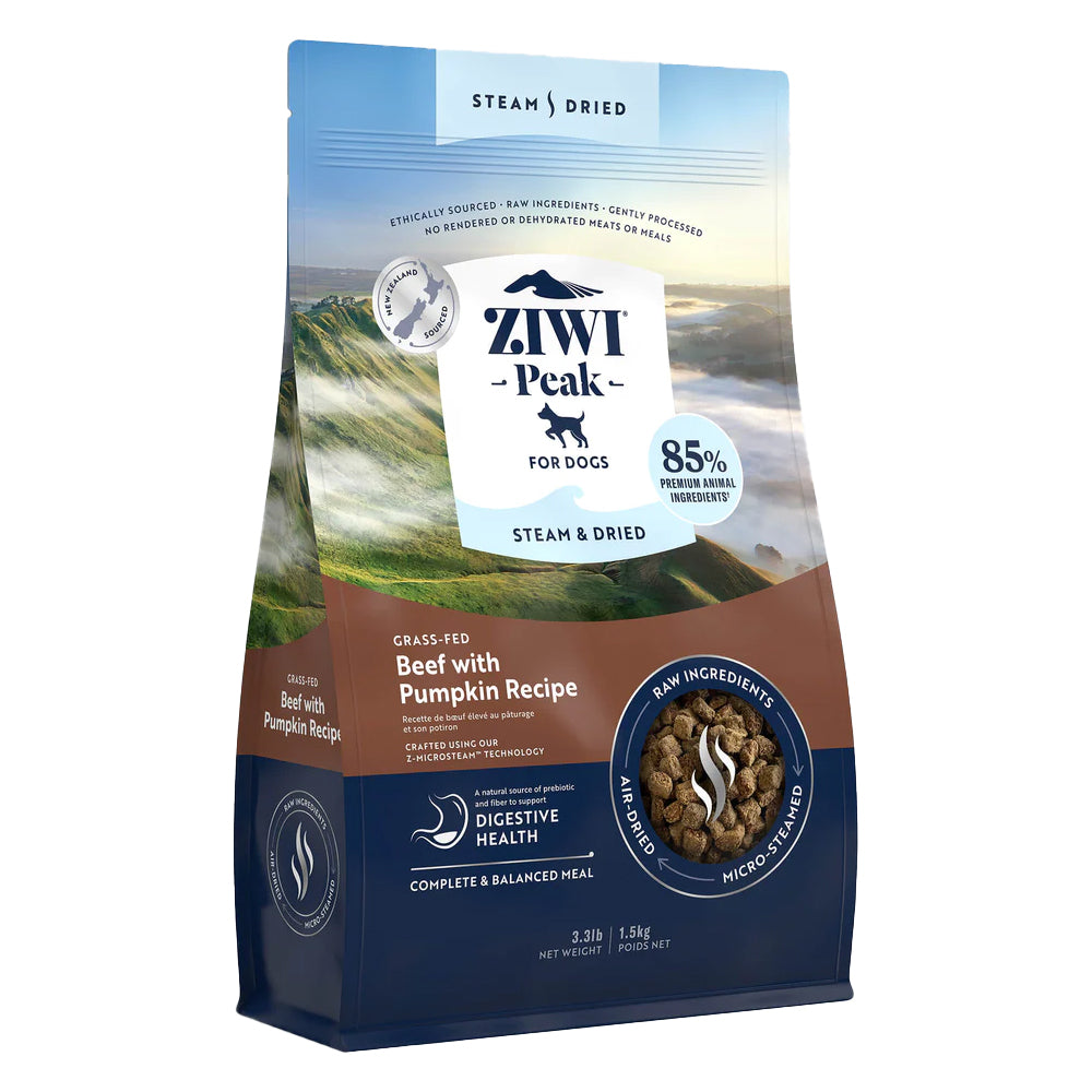 Ziwi Peak Steam &amp; Dried Grass-Fed Beef with Pumpkin Dry Dog Food