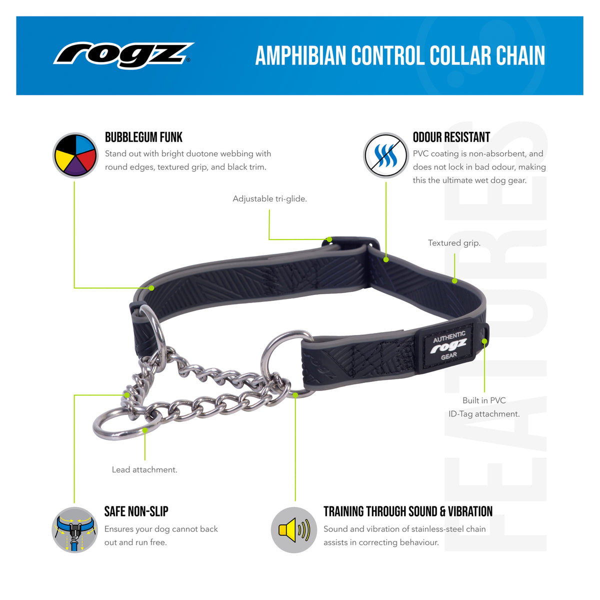 Rogz Amphibian Control Collar Chain