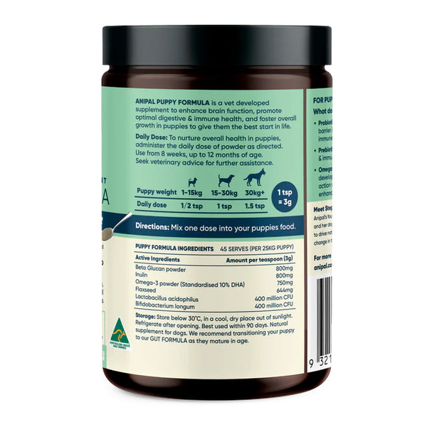 Anipal Puppy Formula Powder Meal Topper 135g vetnpet DIRECT