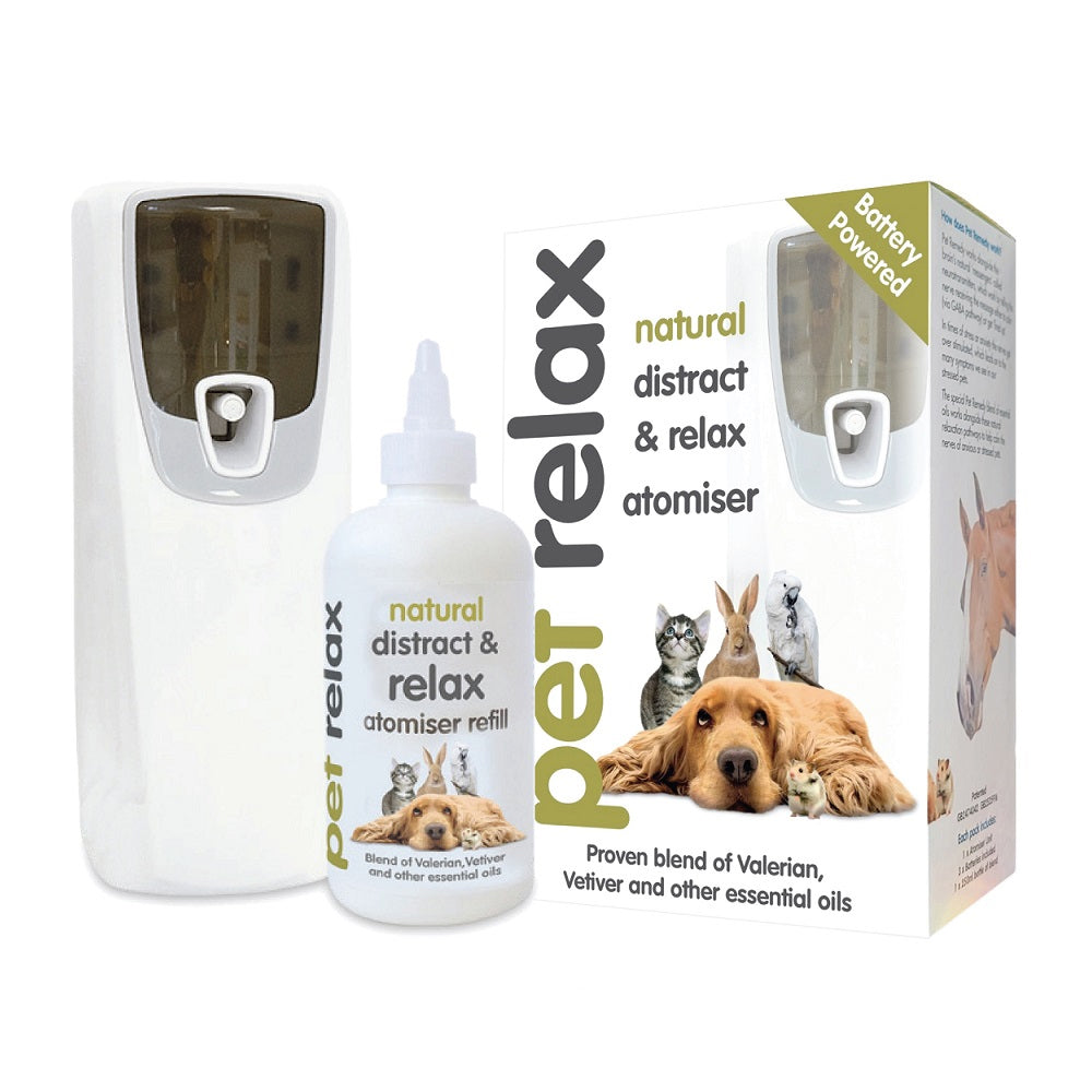Pet Relax Natural Distract &amp; Relax Battery Atomiser + 300mL Refill