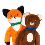 Zippy Paws Fluffy Peltz - Bear and Fox 2 Pack