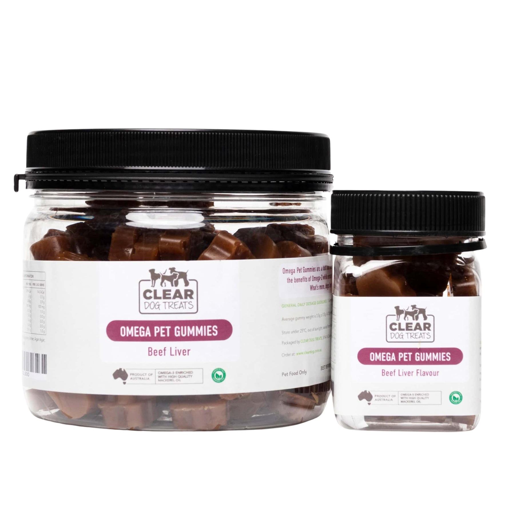CLEAR Dog Treats Omega Pet Gummies - Beef Liver
