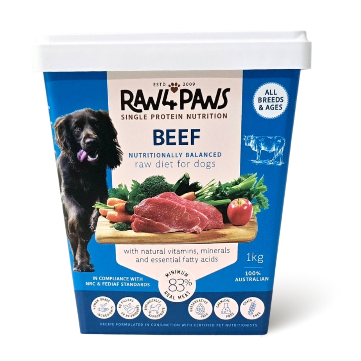 Raw4Paws Beef Raw Diet for Dogs (Frozen - Pickup Only)