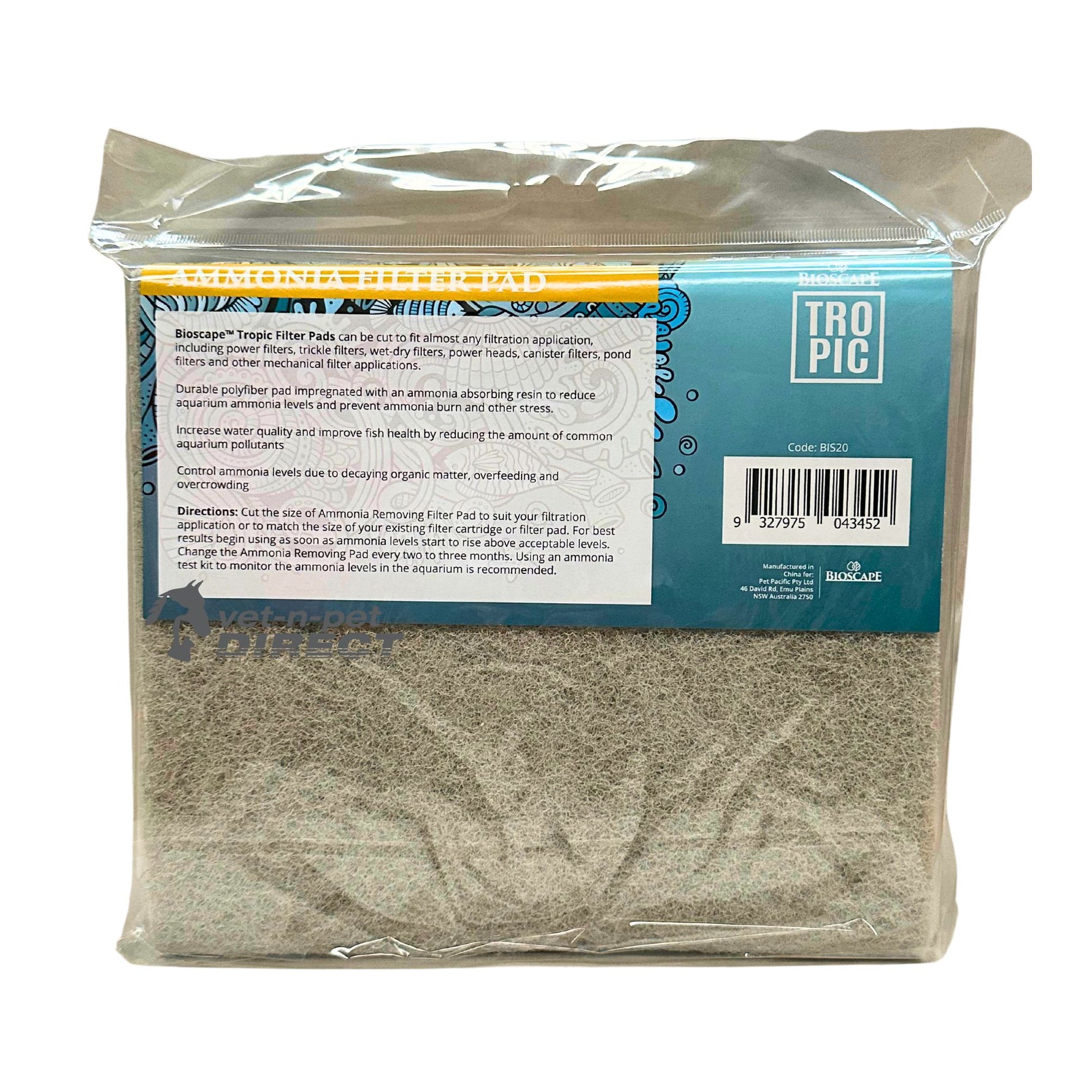 Bioscape Ammonia Filter Pad 25 x 45 cm