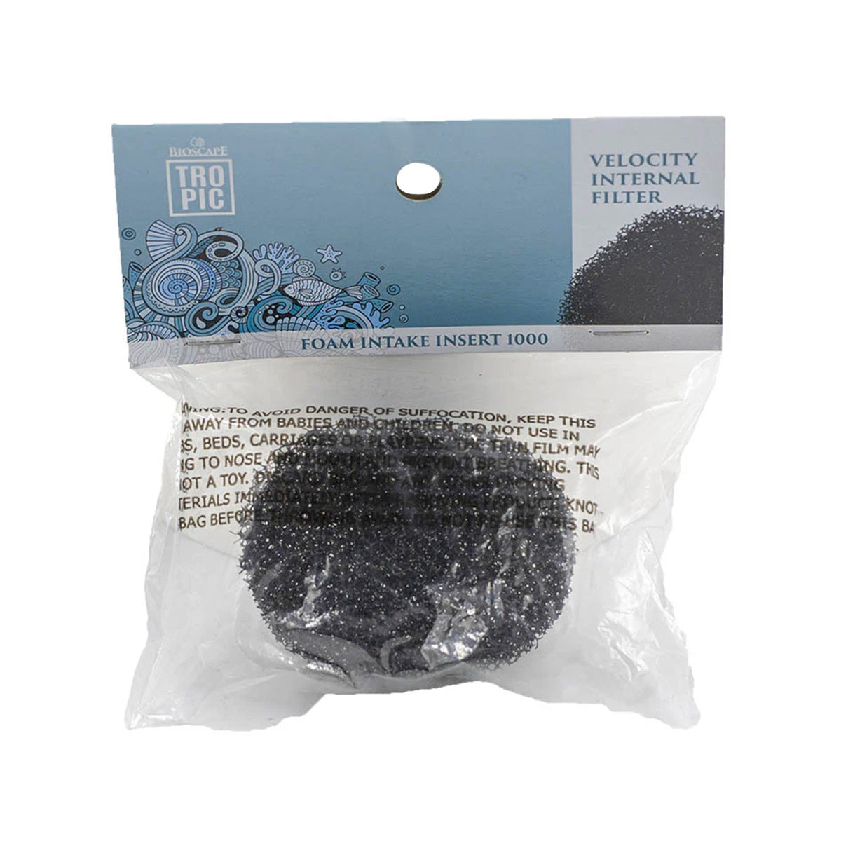 Bioscape Velocity Internal Aquarium Filter Black Foam Intake Insert - 1 Pack