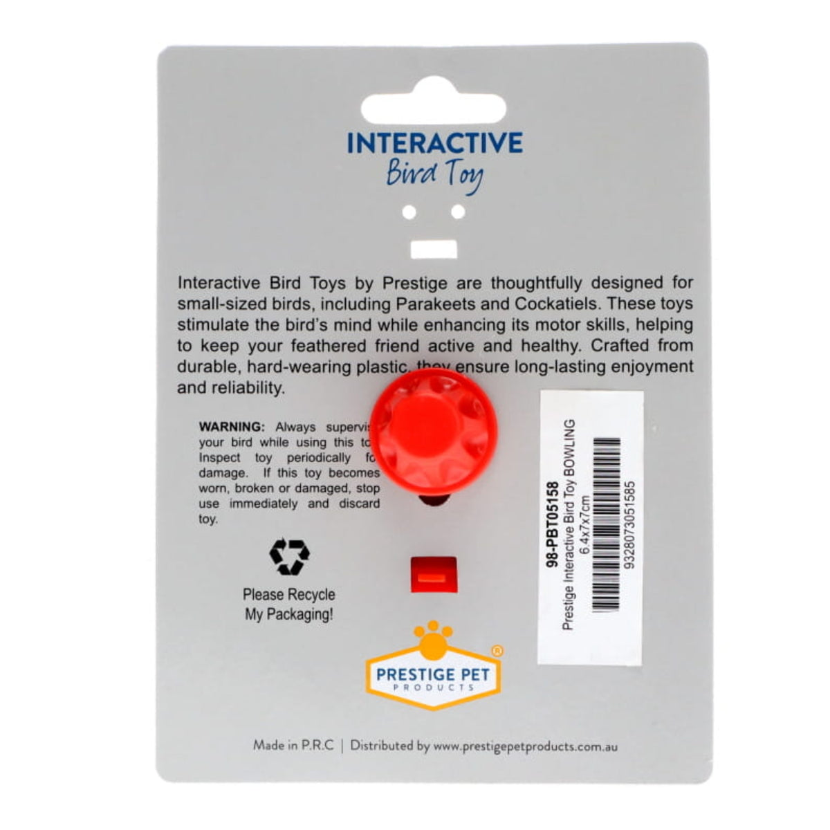 Prestige Pet Bowling Interactive Bird Toy