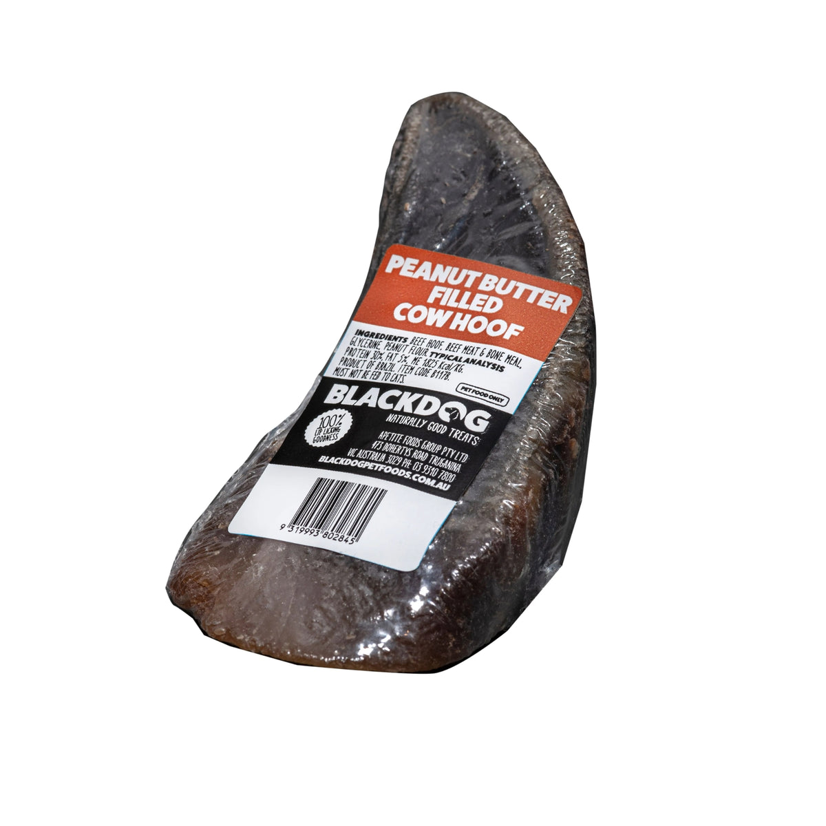 Black Dog Filled Cow Hoof - Peanut Butter