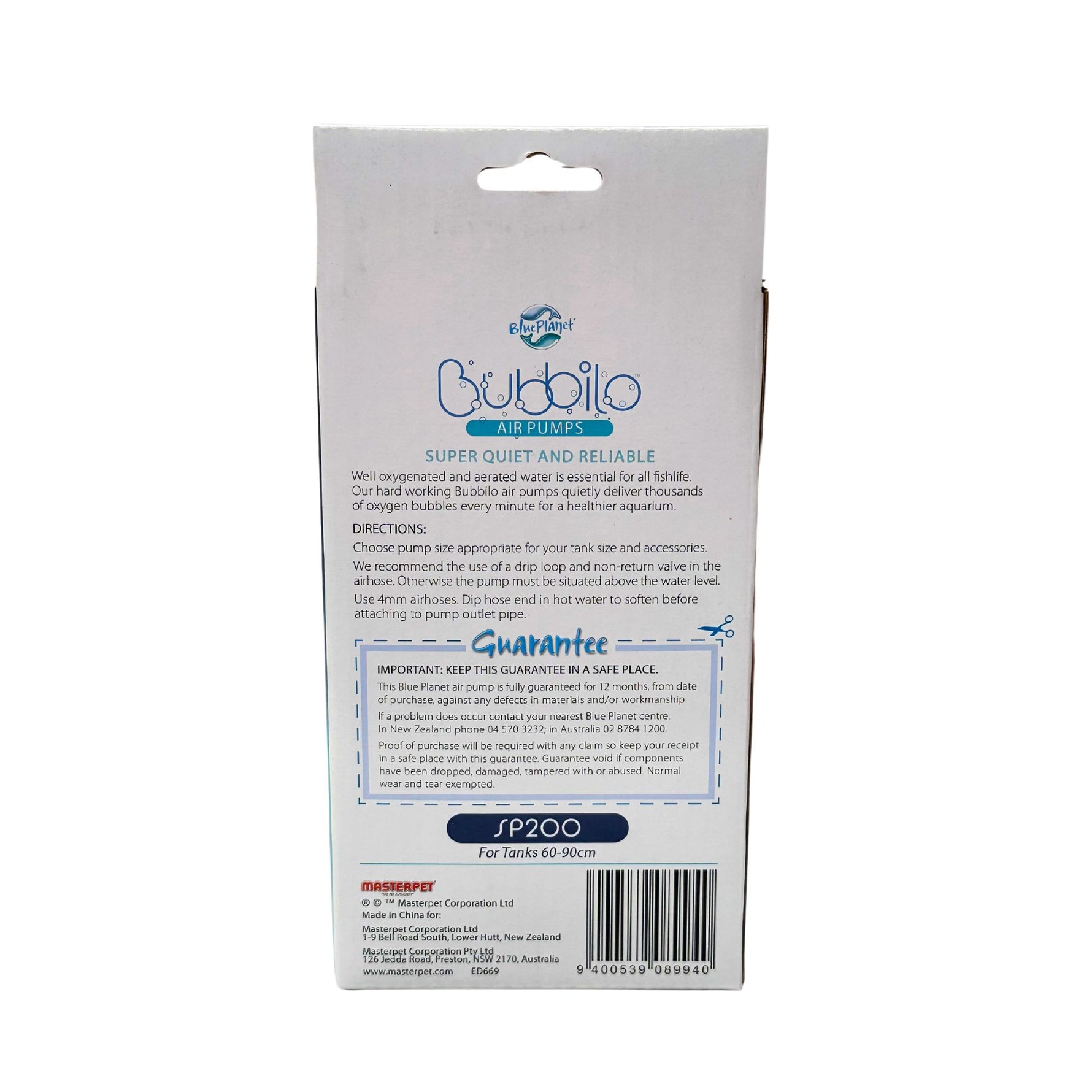Blue Planet Bubbilo Single Outlet Air Pump