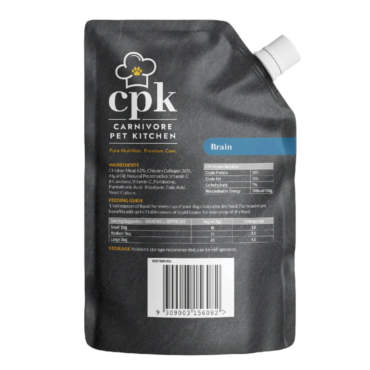 Carnivore Pet Kitchen Brain Meal Topper 230mL