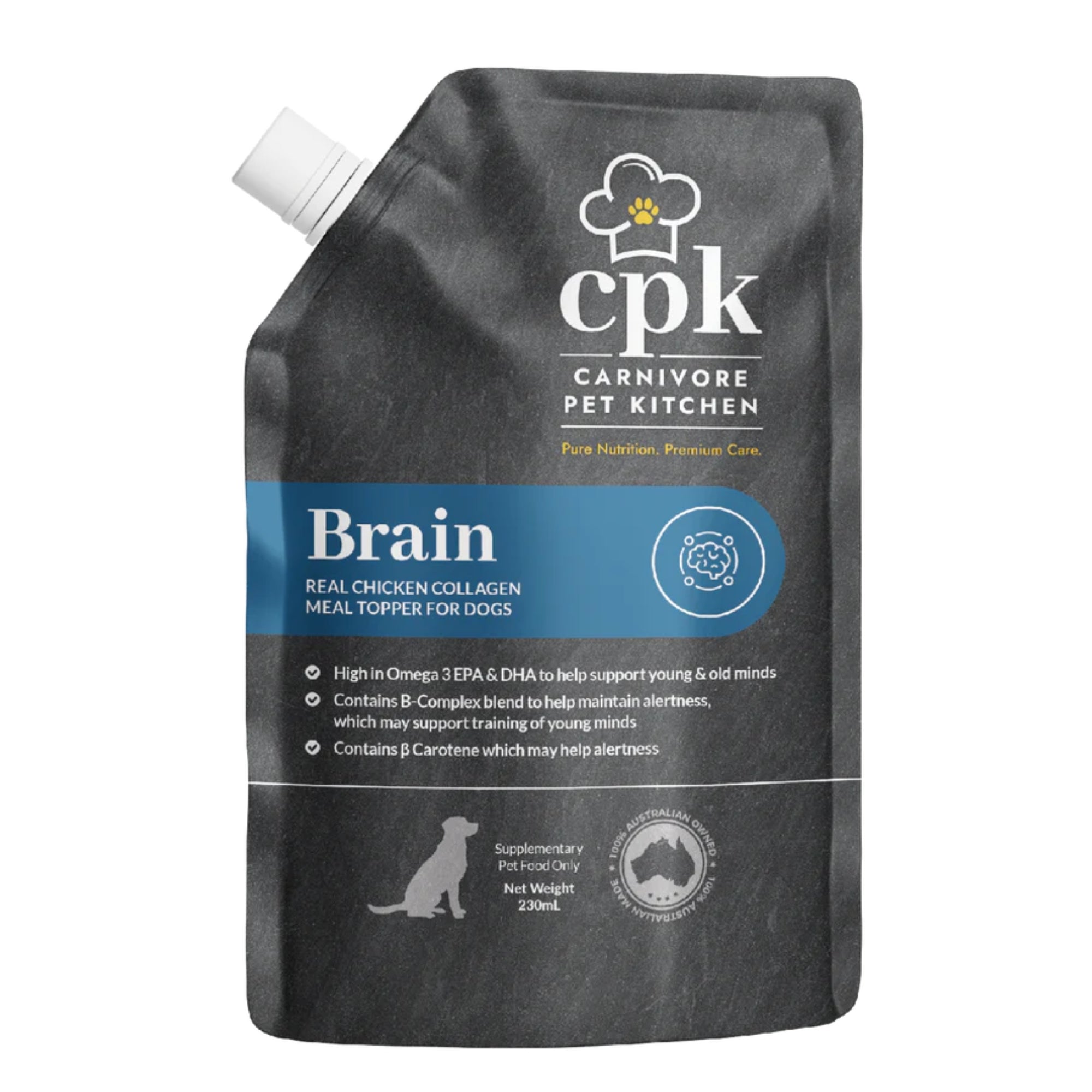 Carnivore Pet Kitchen Brain Meal Topper 230mL