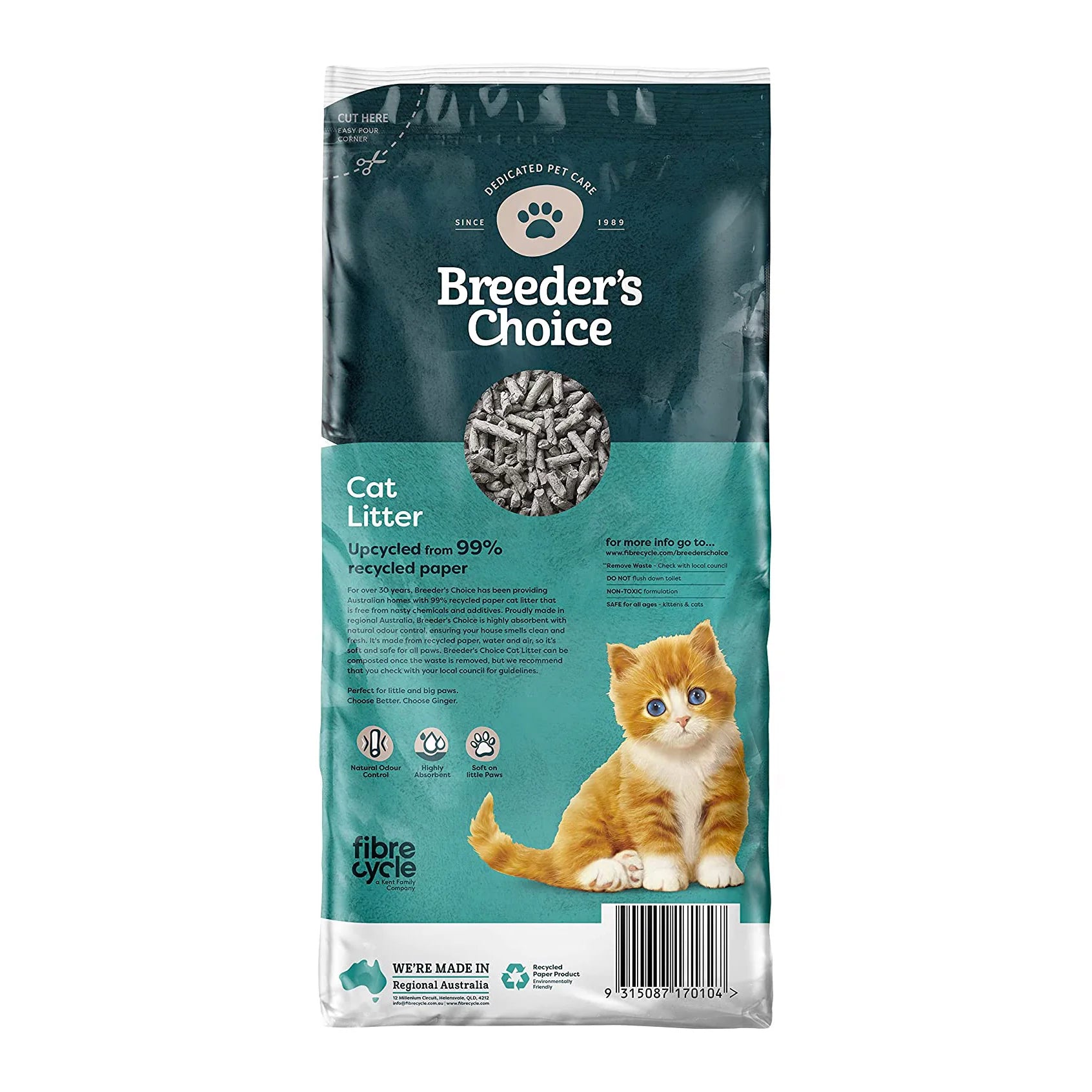 Breeder's Choice Non-Clumping Recycled Paper Cat Litter
