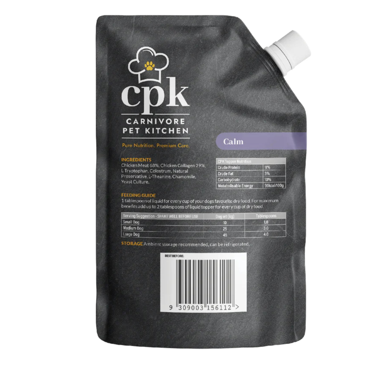 Carnivore Pet Kitchen Calm Meal Topper 230mL