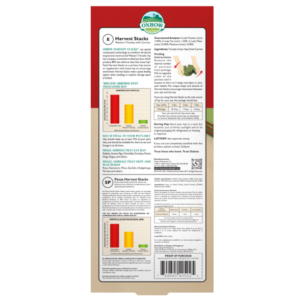 Oxbow Harvest Stacks - Western Timothy with Carrots 992g