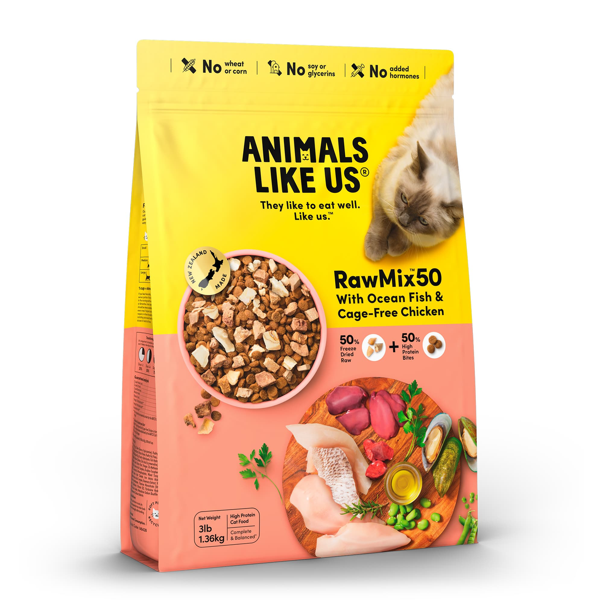 Animals Like Us Cat RawMix50 with Ocean Fish & Cage Free Chicken 1.36kg
