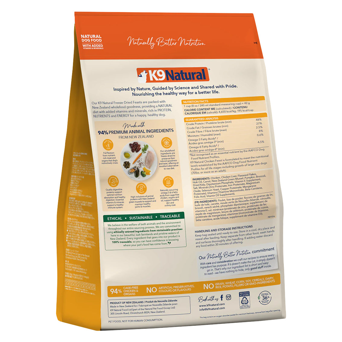 K9 Natural Chicken Feast Freeze-Dried Dog Food