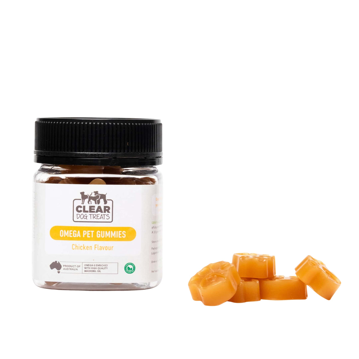 CLEAR Dog Treats Omega Pet Gummies - Chicken