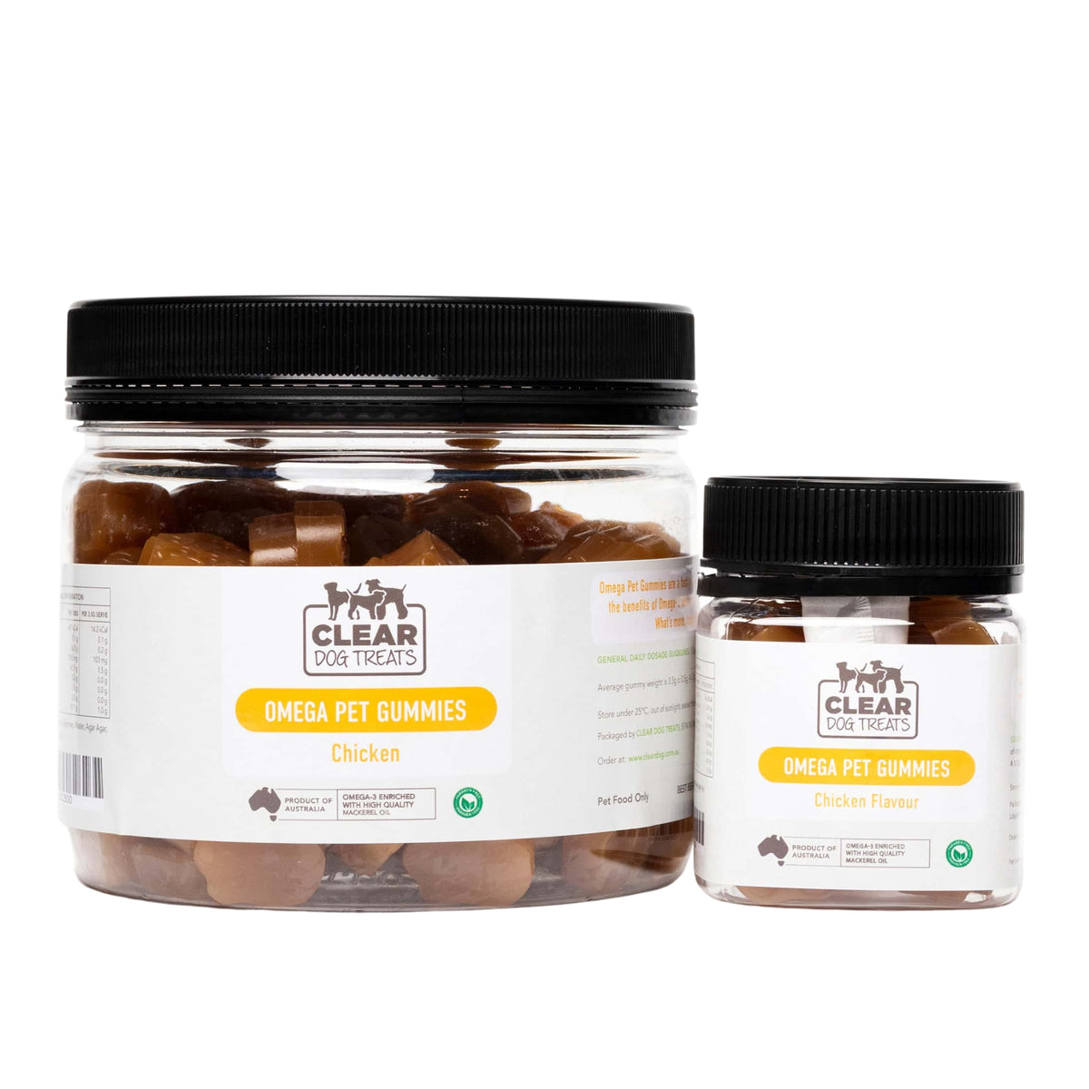CLEAR Dog Treats Omega Pet Gummies - Chicken