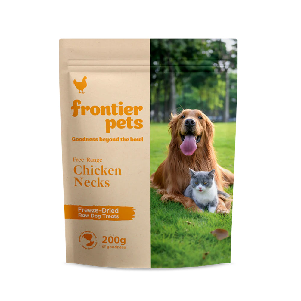 Frontier Pets Free-Range Chicken Necks Freeze-Dried Raw Treats for