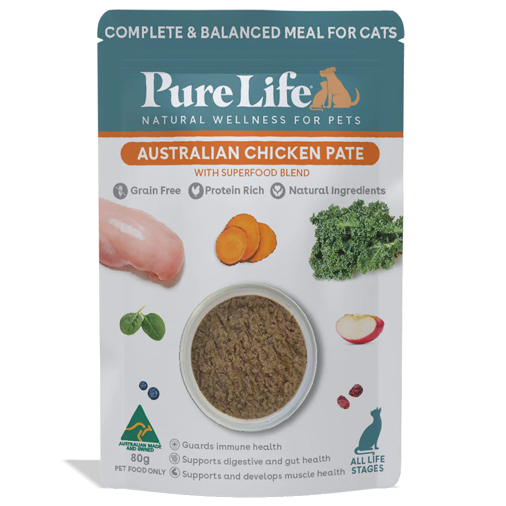 Pure Life Australian Chicken Pate Wet Cat Food 80g x 12