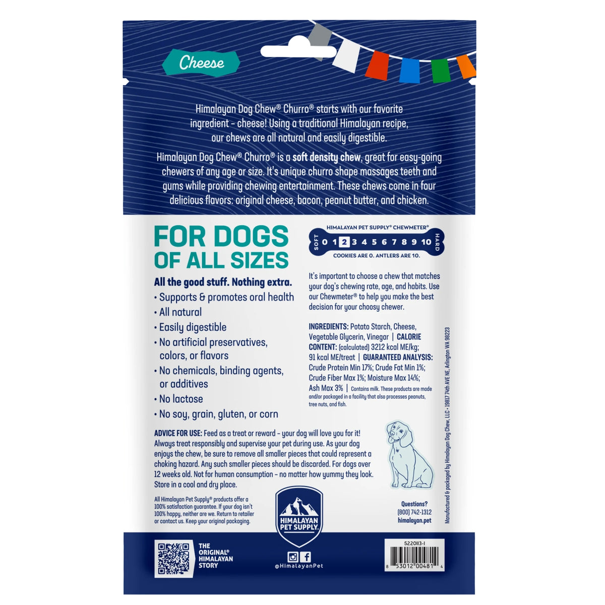 Himalayan Dog Chew Churro Cheese - 4 Pack