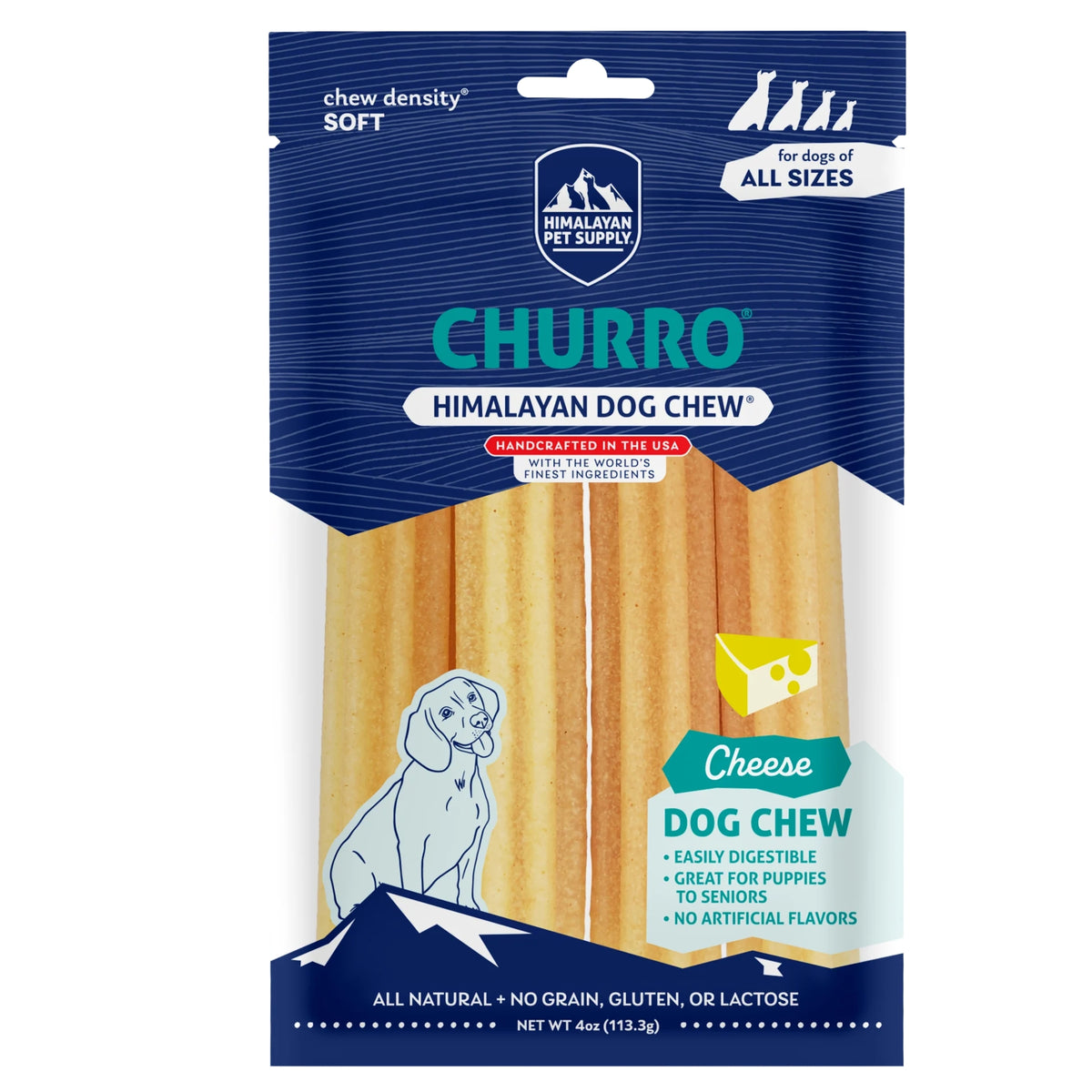 Himalayan Dog Chew Churro Cheese - 4 Pack