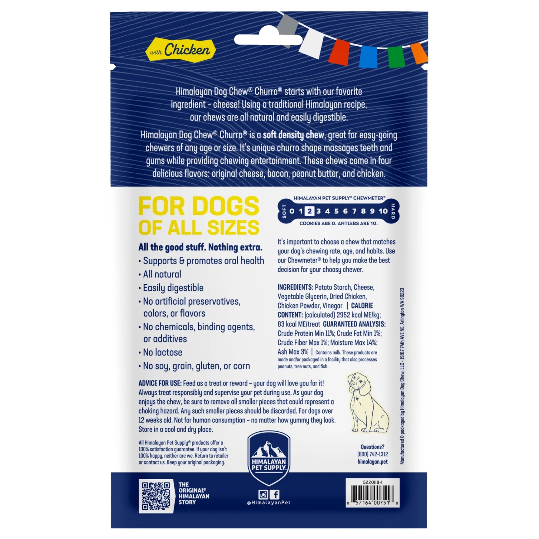 Himalayan Dog Chew Churro Chicken - 4 Pack