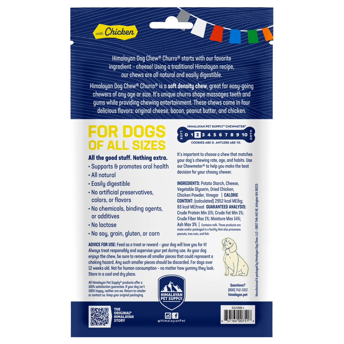 Himalayan Dog Chew Churro Chicken - 4 Pack