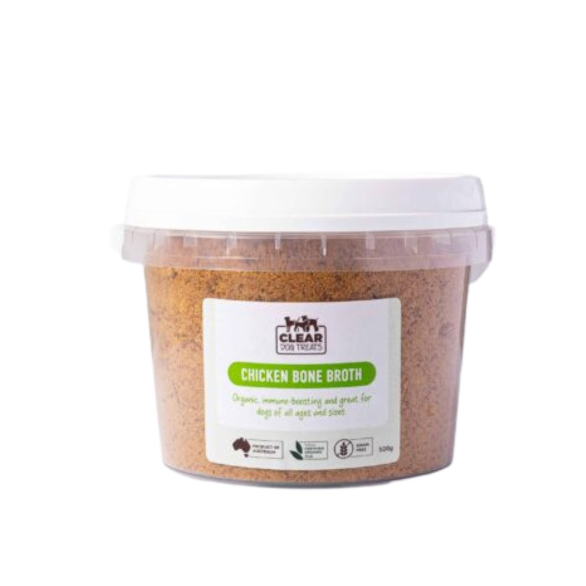 CLEAR Dog Treats Organic Chicken Bone Broth Powder for Dogs
