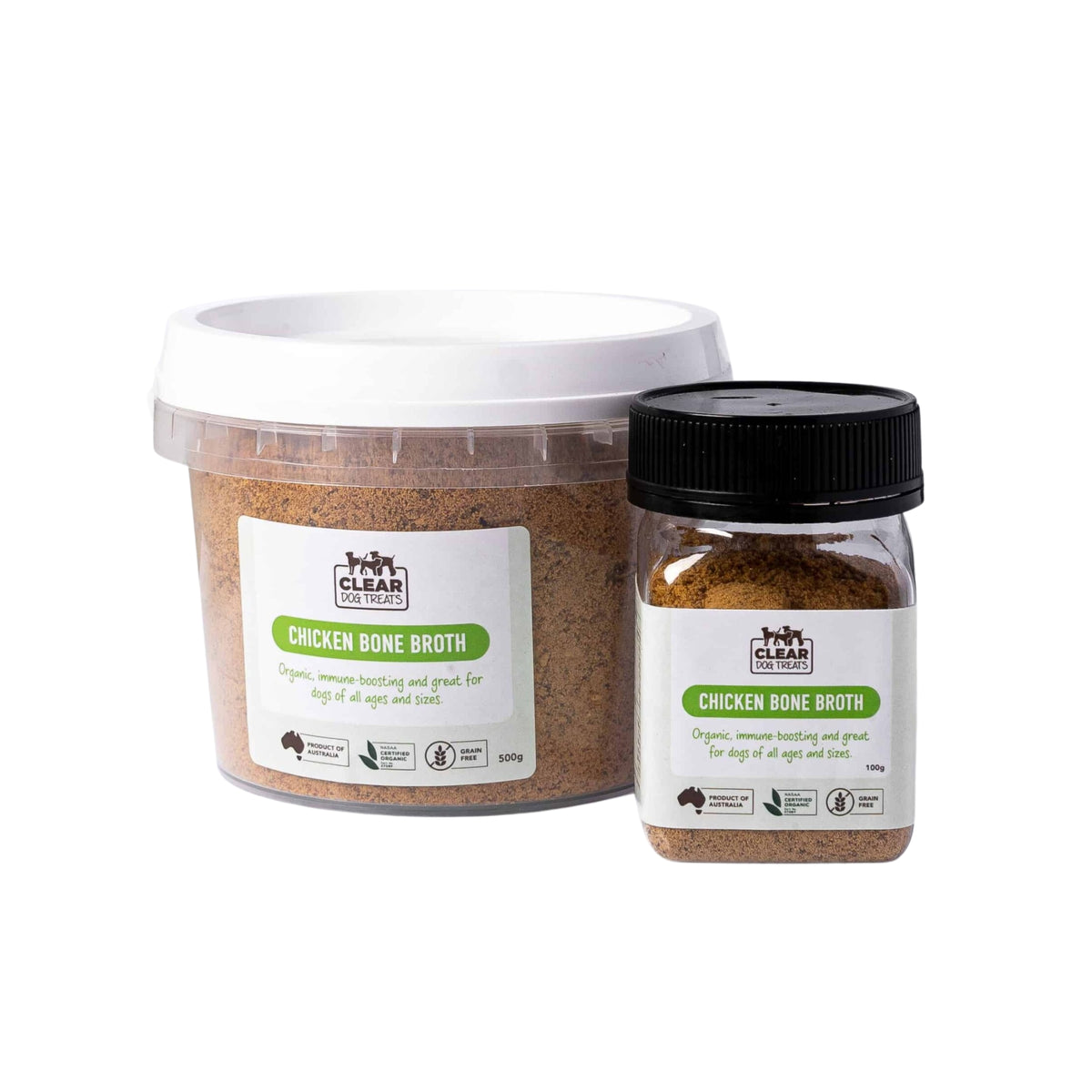 CLEAR Dog Treats Organic Chicken Bone Broth Powder for Dogs