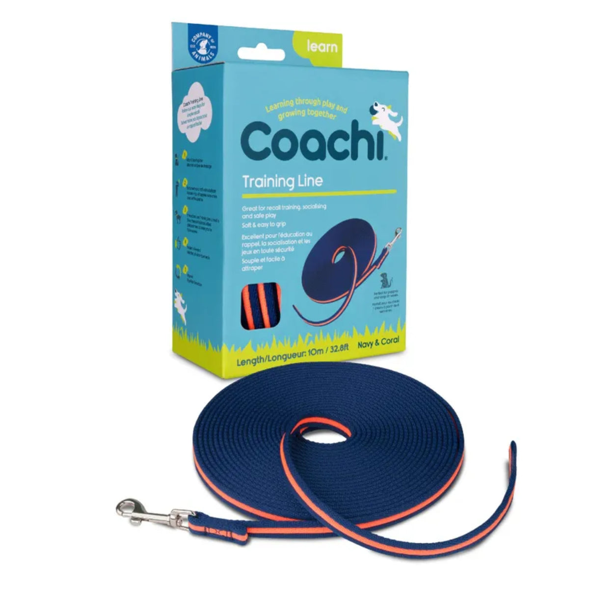 Coachi Training Line 10m - Navy & Coral