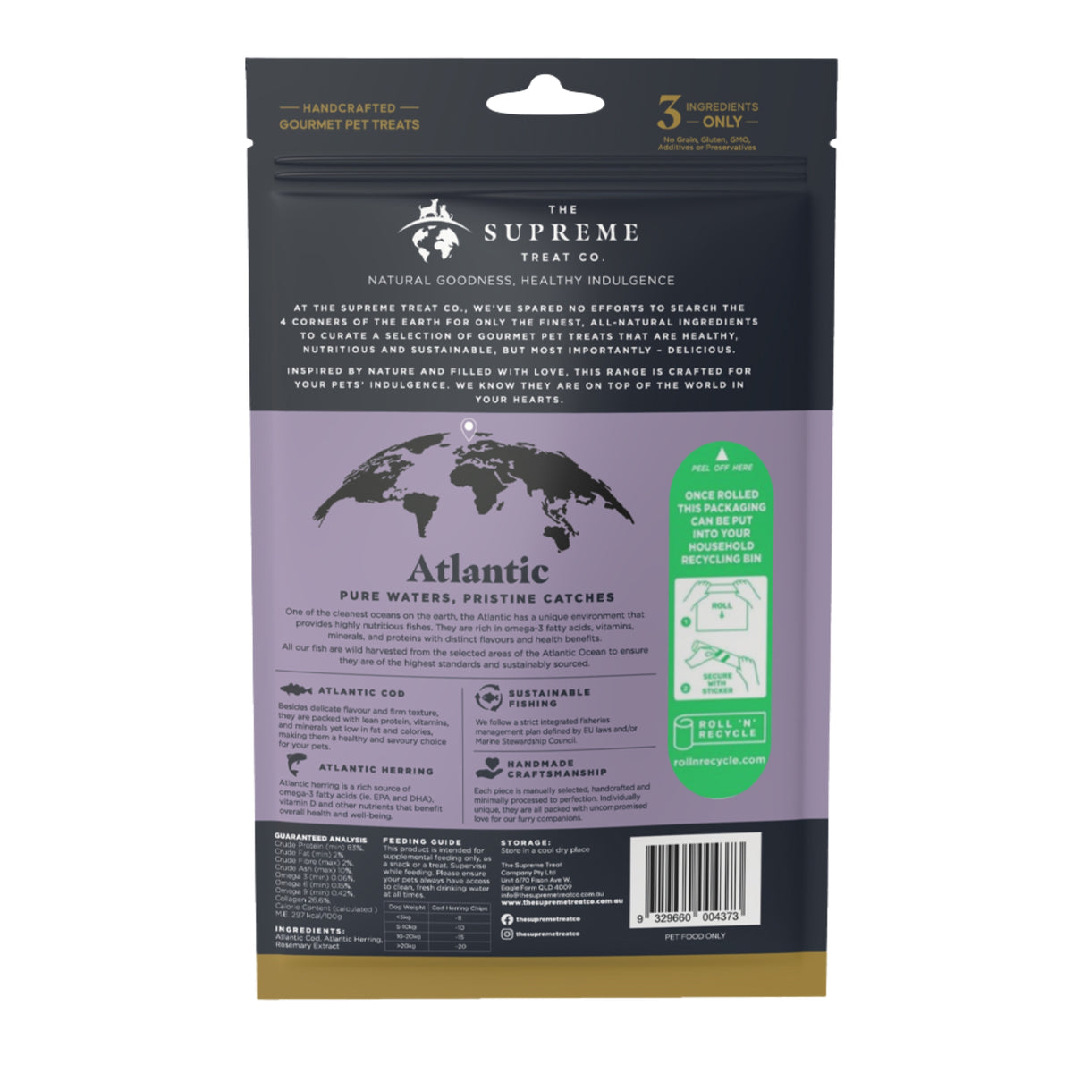 The Supreme Treat Co Cod & Herring Chips Treats for Dogs 80g