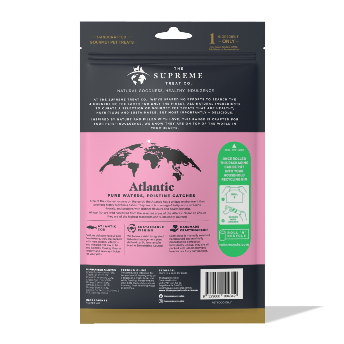 The Supreme Treat Co Cod Sandwich Treats for Dogs - 3 pieces