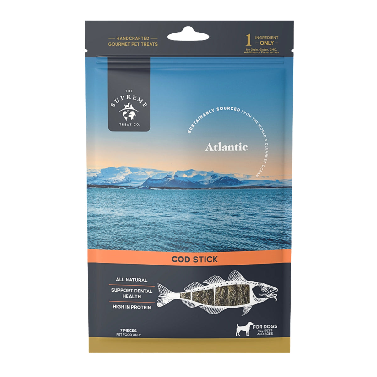 The Supreme Treat Co Cod Stick Treats for Dogs - 7 pieces