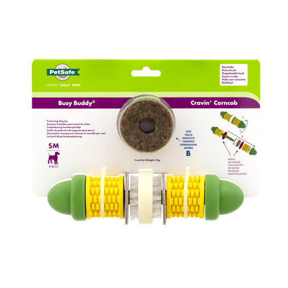 Busy Buddy Cravin' Corncob Treat Ring Dog Toy
