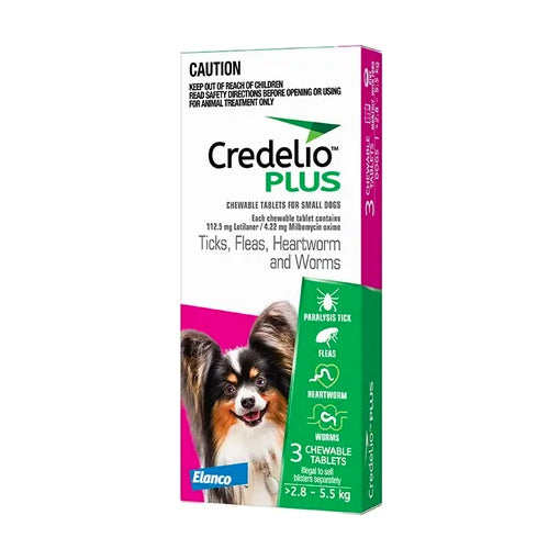 Credelio PLUS Chewable Tablets for Small Dogs 2.8-5.5kg