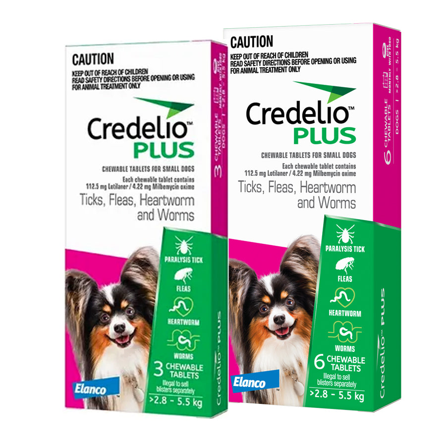 Credelio PLUS Chewable Tablets for Small Dogs 2.8-5.5kg