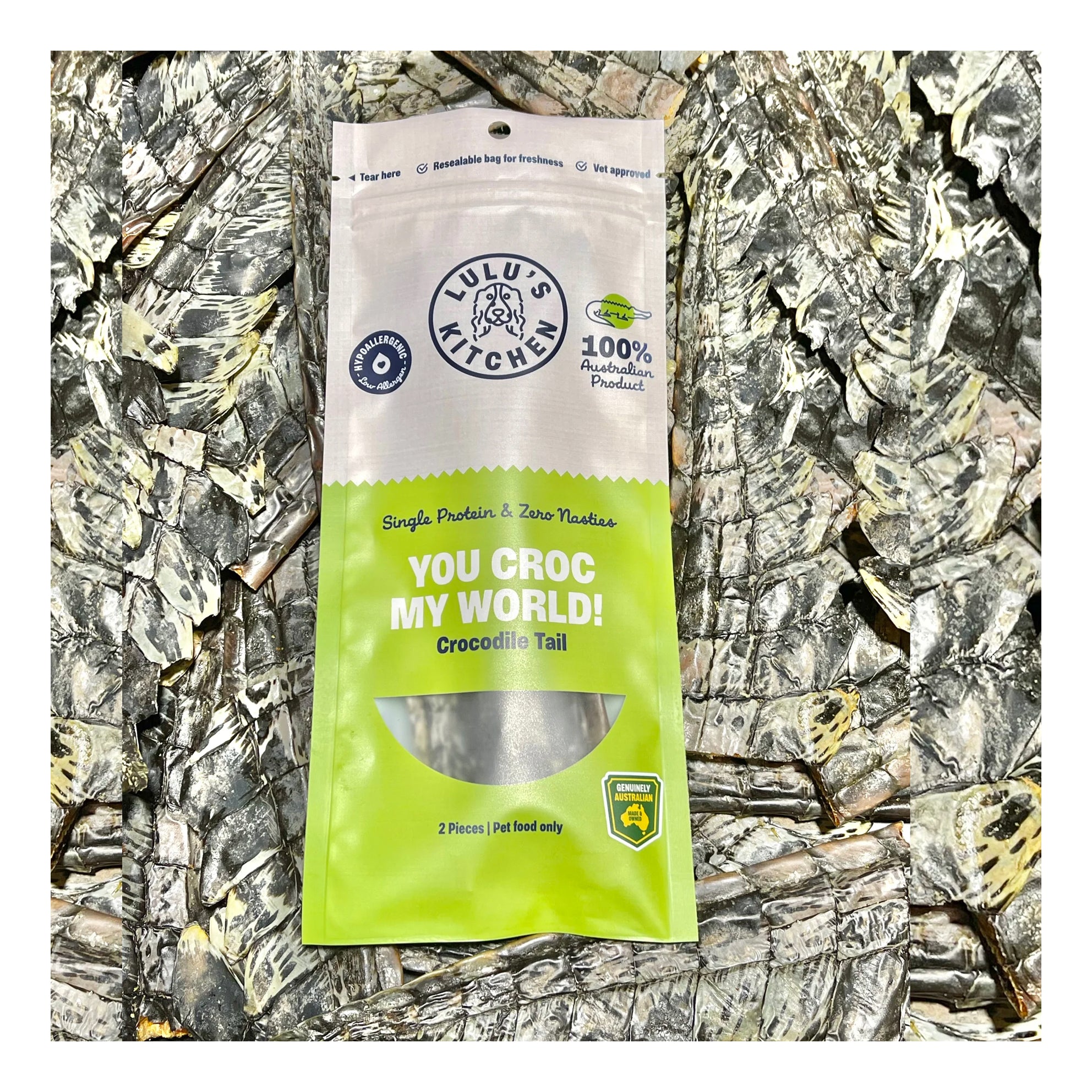 Lulu's Kitchen Croc Tails Dog Treats - 2 Pieces