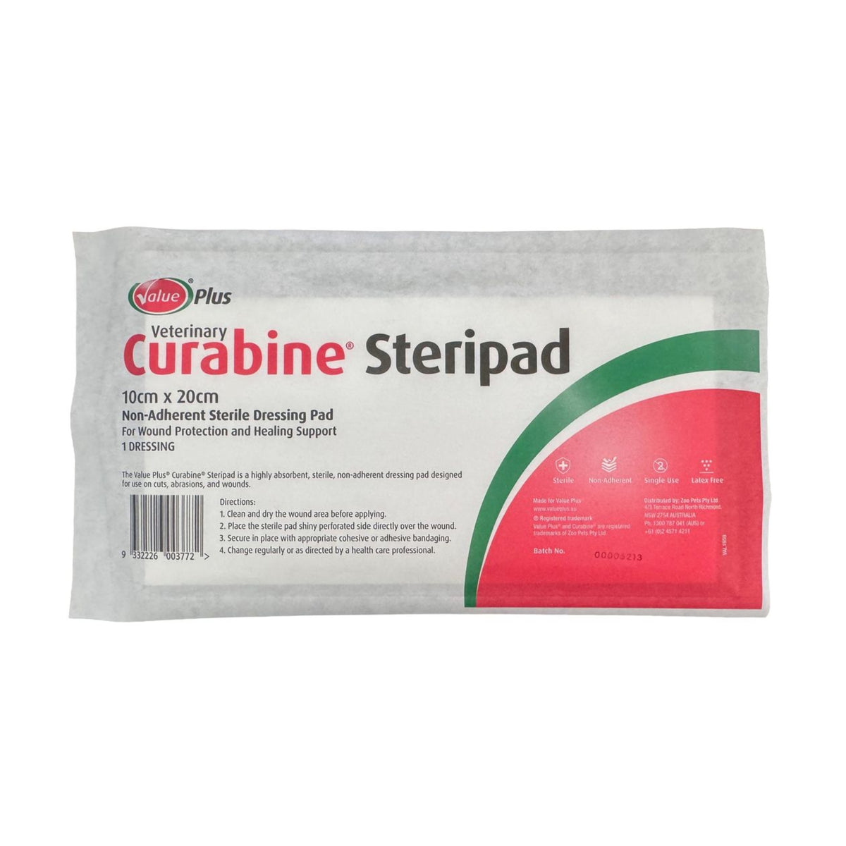 Value Plus Veterinary Curabine Steripad - Non Adherent Sterile Dressing Pad