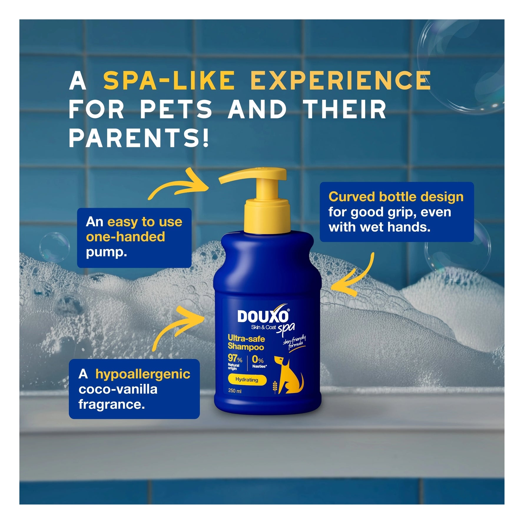 Douxo Spa Ultra-Safe Hydrating Oatmeal Shampoo for Dogs 250mL