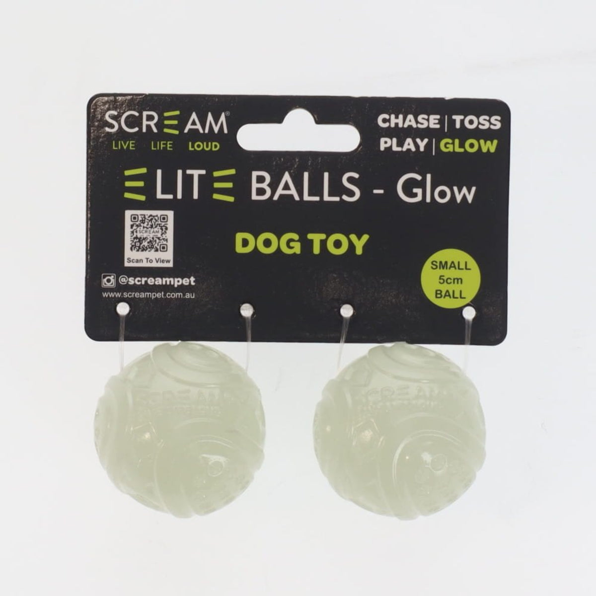 Scream Elite Balls Glow - Small 2 Pack
