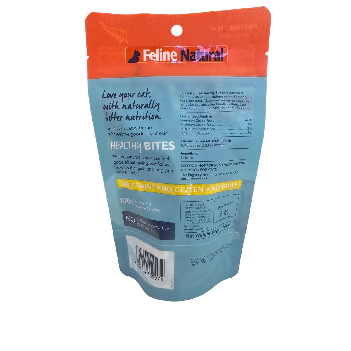 Feline Natural Chicken Healthy Bites Cat Treats 50g