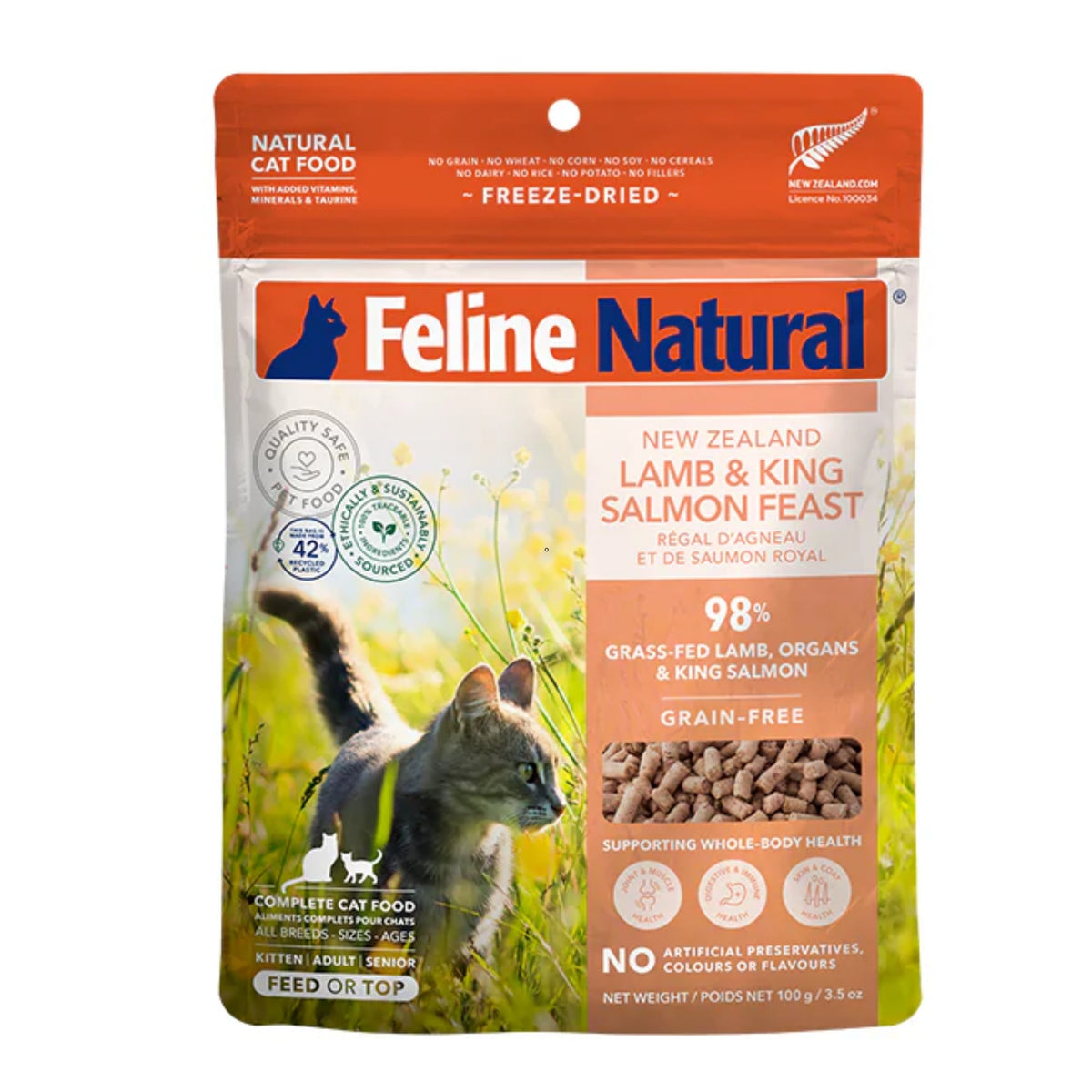 Feline Natural Lamb & King Salmon Feast Freeze-Dried Cat Food