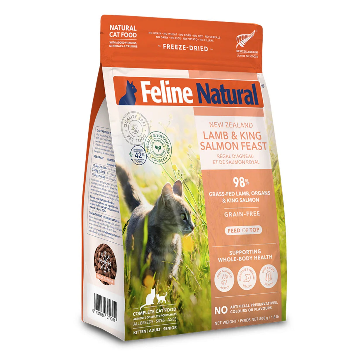 Feline Natural Lamb & King Salmon Feast Freeze-Dried Cat Food