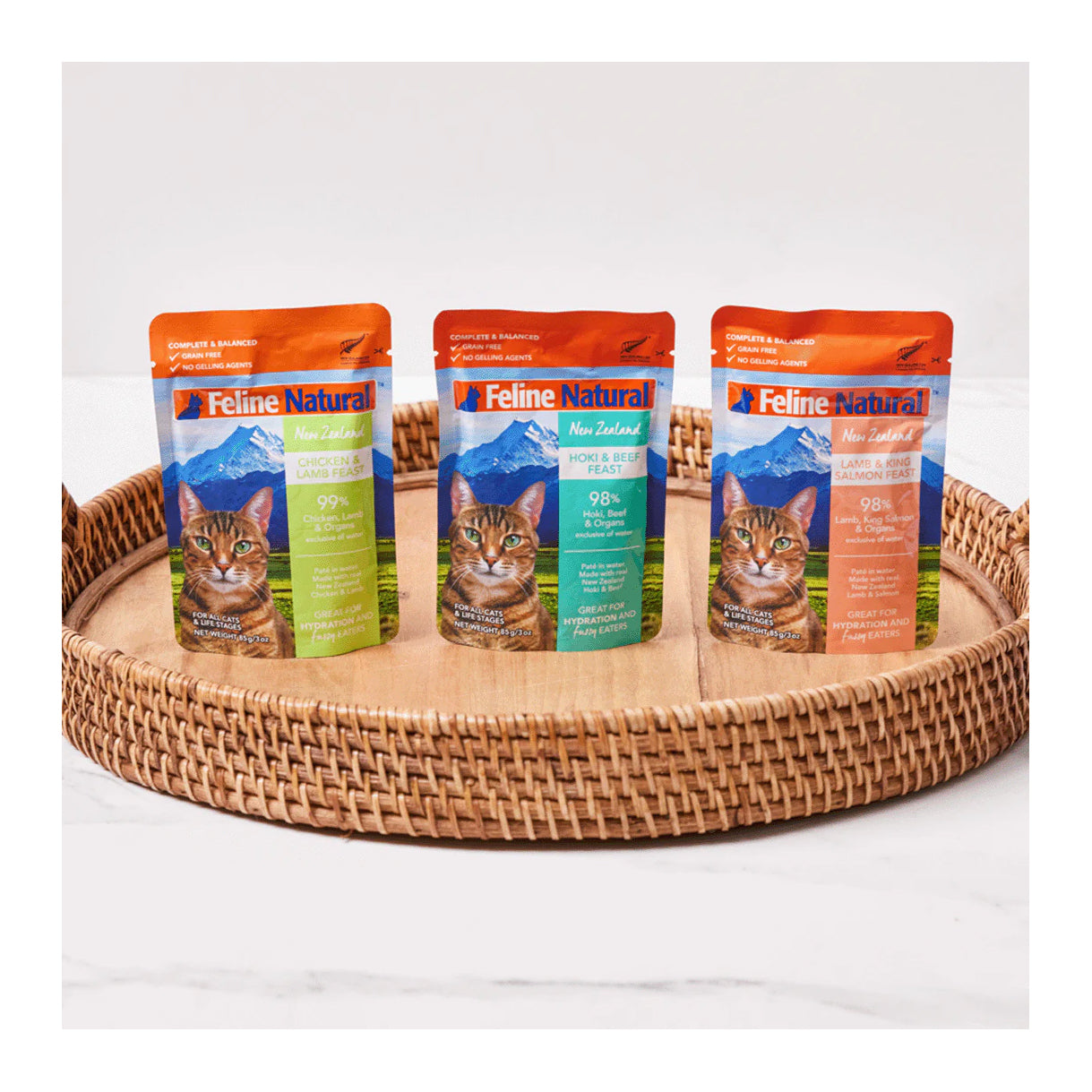 Feline Natural Variety Box Pouch Wet Cat Food 85g x 12