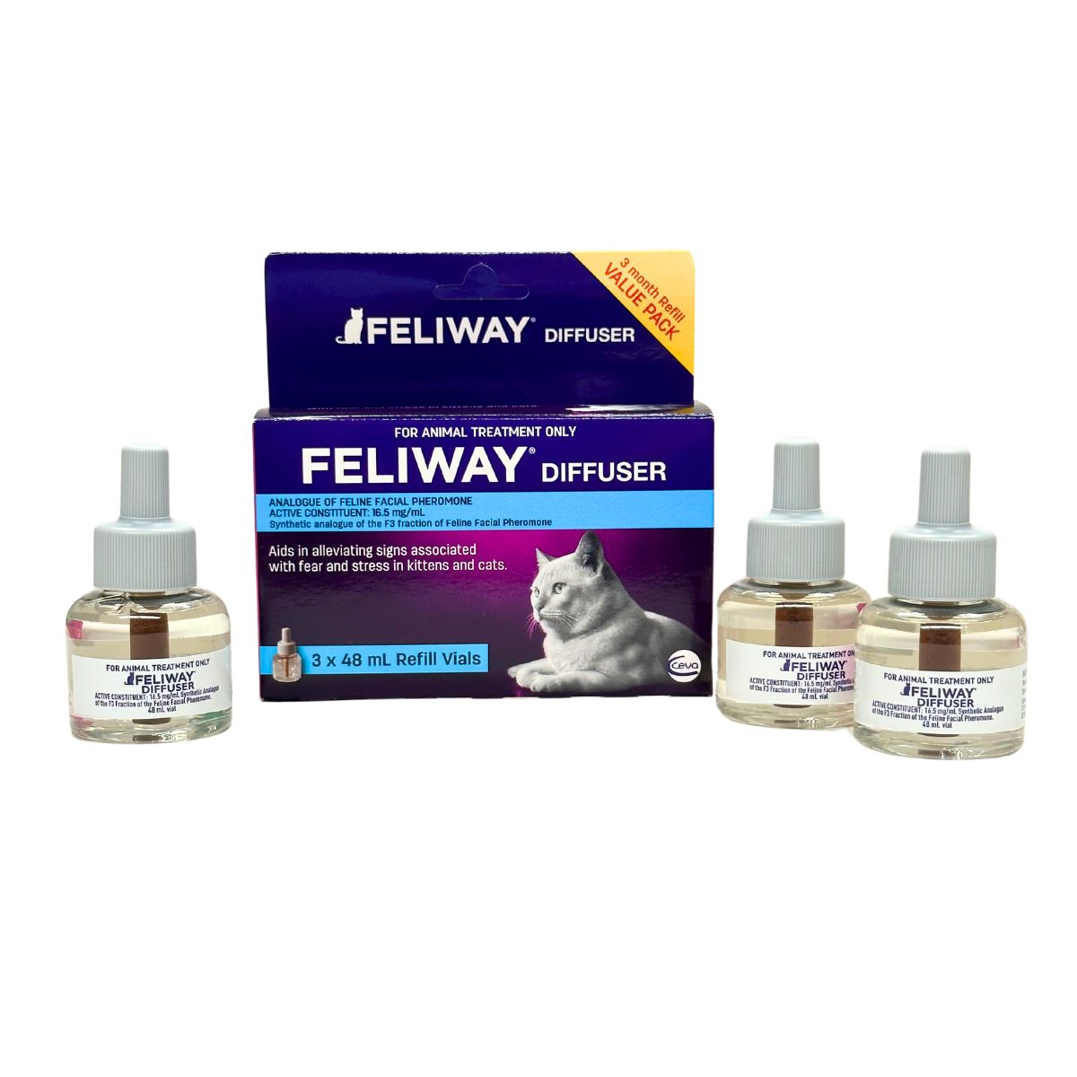 Feliway Diffuser Refill 3 x 48mL Value Pack | vet-n-pet DIRECT